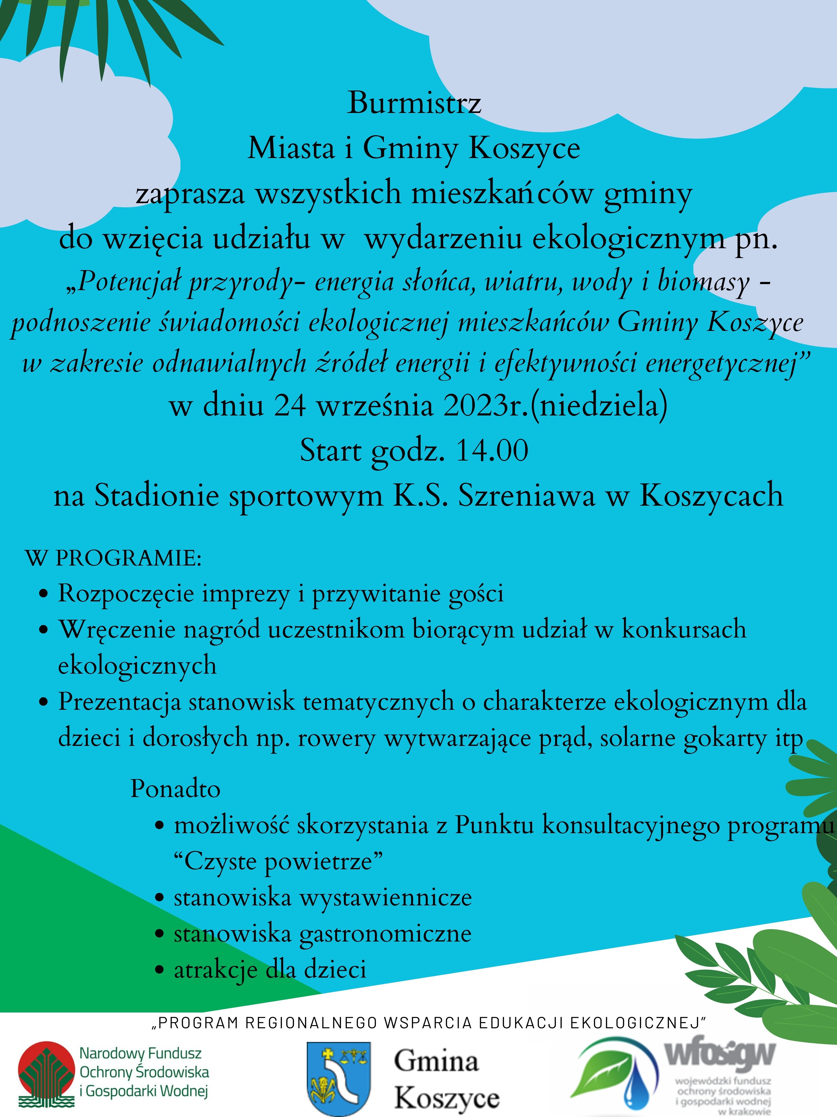 Plakat - zaproszenie na festyn ekologiczny