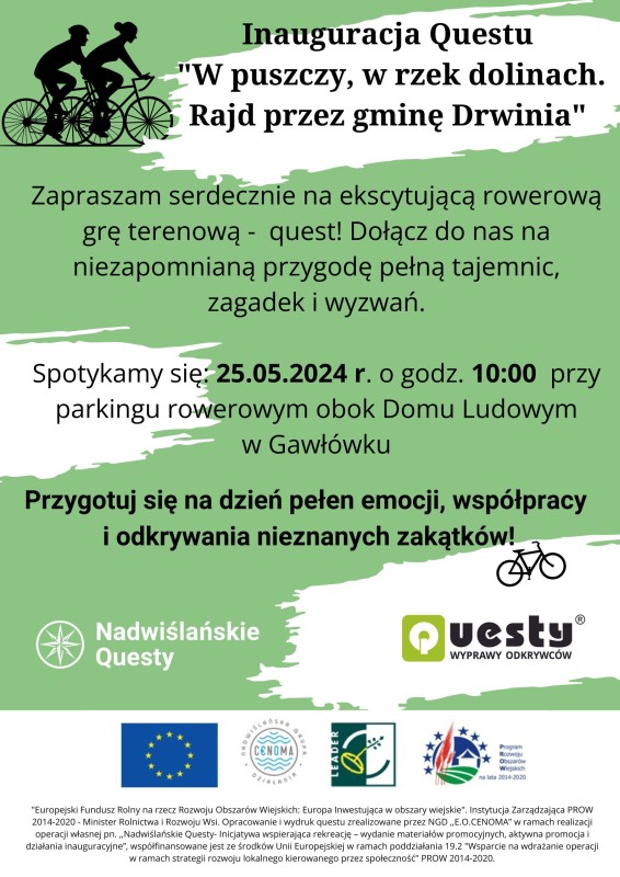 Inauguracja Questu. Rajd przez gminę Drwinia.